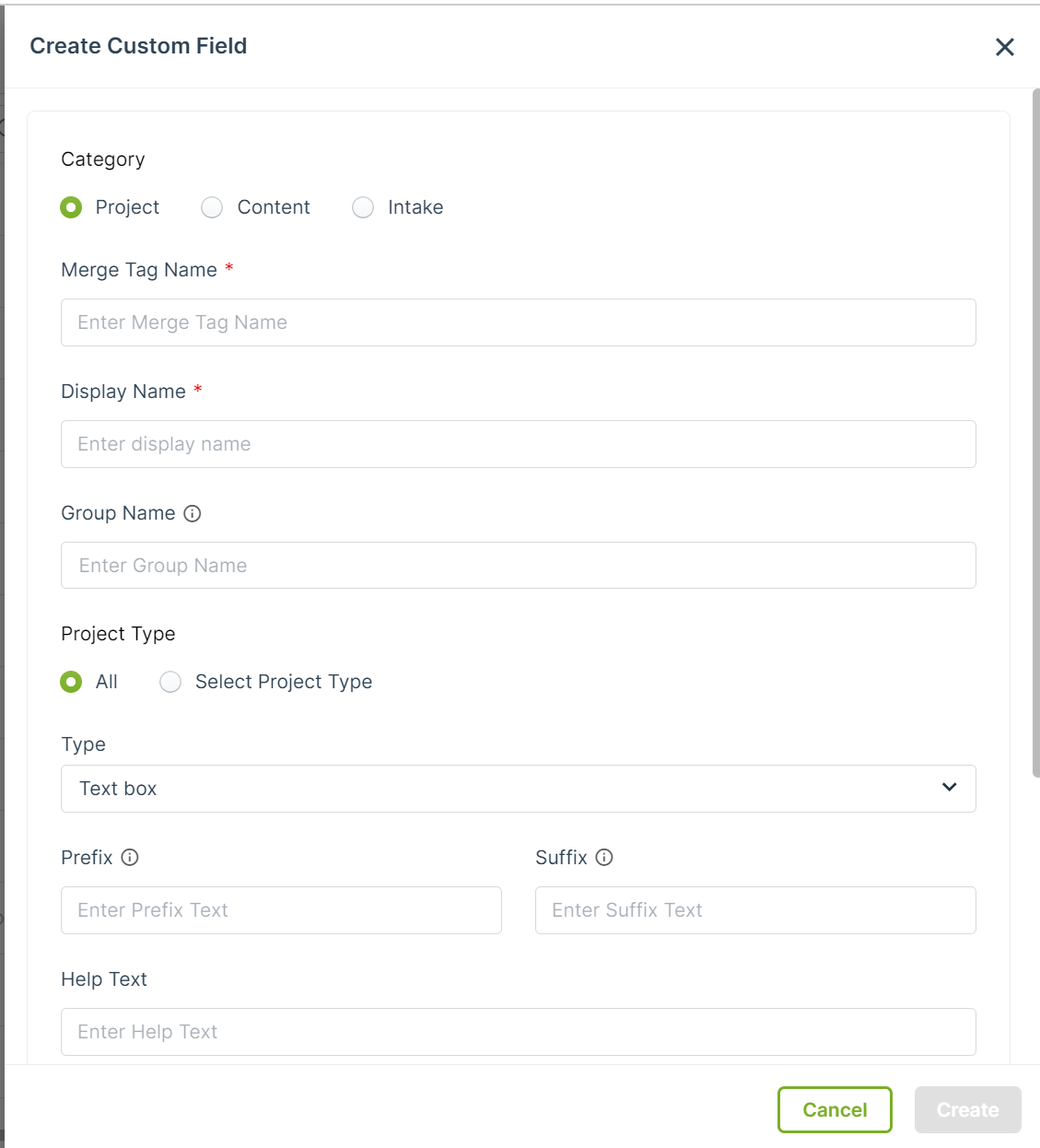 Org Settings - Response Projects - Add New Custom Field.png